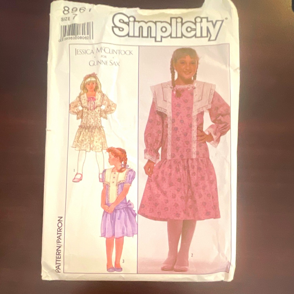 Simplicity 8961 Vintage Gunne Sax Jessica McClintock Girls Dress Pattern‎ 7-14